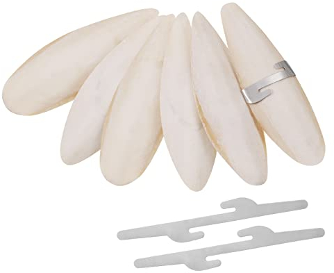 LORELO 6 Stück Sepiaschalen Vögel Kauen Spielzeug Papageien Kauspielzeug Tintenfische Sepia Knochen mit 3 Stück Metallhalter für Schildkröten Vögel Schnecken,11-13cm