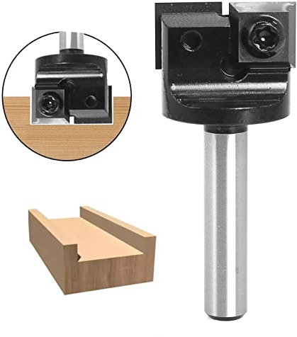 Sinoprotools Spoilboard Surfacing Router Bits 1/4 Shank, Mini Planer Bits with 2pcs Indexable Inserts,Slab Flattening & Rabbeting Flycutter Router Bit/Planing Bit 1 Cutting Dia.(D=1,I=12mm,S=1/4)