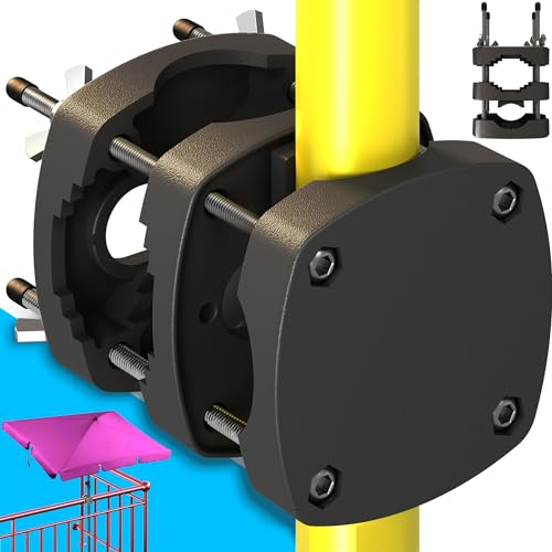 4smile Sonnenschirmhalter Balkongeländer SunnyBoy, Schwarz - Kompakte Sonnenschirm Halterung Balkon, flexibel verwendbar - Schirmhalterung Balkongeländer ersetzt Sonnenschirmständer Balkon