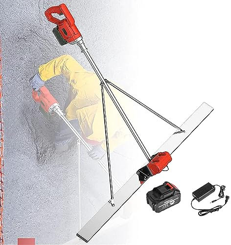 Nivelación de la superficie de hormigón Tamper Regla, batería de litio eléctrico inalámbrico Screed cemento acabado máquina vibradora recargable Vibrador raspador de potencia de superficie,1Battery
