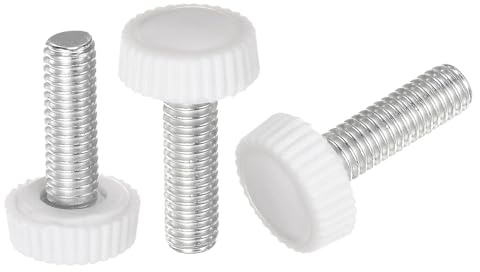 QUARKZMAN 20 st M6 x 20 mm Hane Gängad Knoppar Räfflad Skruv Tummen Åtdragning Handtag Handtag Plasthandtag Handgrepp Med Gängad Stift Vit