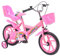 Baroni Toys Kinderfahrrad mit rosa Einhorn, 14 Zoll mit Puppenhalter und Rädern, Stahlfahrrad mit Korb für Mädchen, Rosa, von 3 bis 5 Jahren, Maße