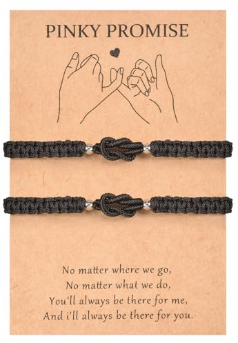 MANVEN Couple Bracelets Gift for Couple Matching Bracelets for Him Her Boyfriend Girlfriend Husband Wife Birthday Valentine's Day Christmas Anniversary I Love You Black