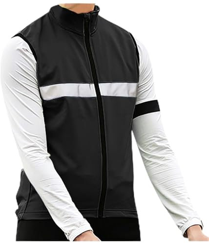 RUMAOZIA Fahrradweste Herren Damen Reflektierend Atmungsaktiv Laufweste ärmellos Windweste Atmungsaktiv Winddicht Laufweste für Joggen, Radfahren Jacke Reflektierende Damen Herren Radweste