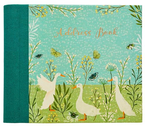 Design By Violet Duck Duck Goose Address Book – Foil-Finished Nature-Inspired Address Book with Goose Print – 132 Pages, 520 Entries for Contacts & More