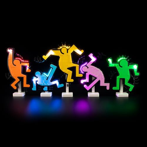 BRIKSMAX 2.0 Light Kit for Lego Keith Haring Dancing Figures -Innovative Led Lighting Compatible with Lego Art 31216 - Not Included Lego Set