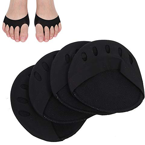 Caschetti per avanzi riutilizzabili, tessuto a nido d'ape elastico sfera di cuscini dei cuscinetti metatarsali per donne Prevenzione del dolore Sollievo (Nero)