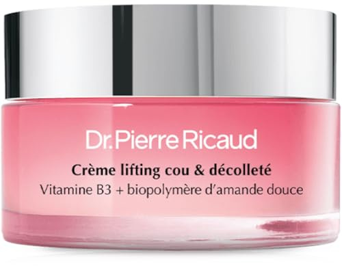 Dr Pierre Ricaud Crème Lifting Cou et Décolleté Classique - Crème pour le Cou à la Vitamine B3 et Amande Douce - Soin pour Femme Anti Âge - 50ml (Classique)
