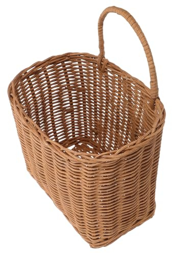 Abaodam Cesto Intrecciato in Vimini Fatto per Decorazione Naturale, Portaoggetti Versatile in Rattan Facile Manutenzione per Cucina e Soggiorno