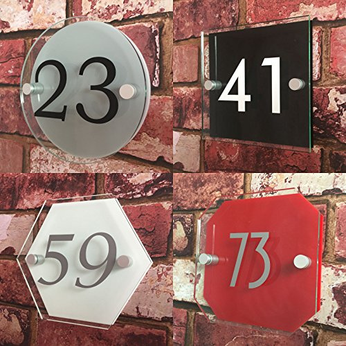 Plaque de maison personnalisée avec numéro de porte personnalisé pour votre adresse maison moderne flottante acrylique durable résistant aux intempéries