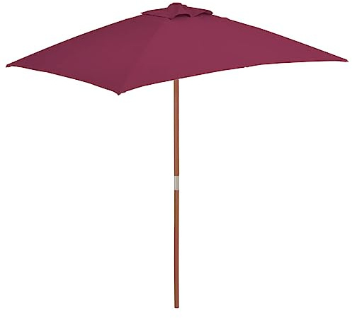 vidaXL Ombrellone da Esterni con Palo in Legno Rosso bordò Tenda Sole Parasole