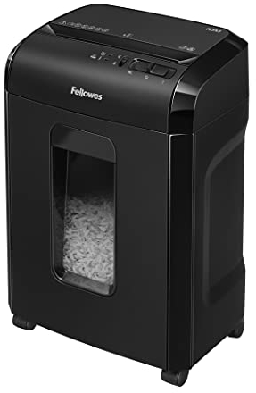 Fellowes Paper Shredder for Home Office Use - 10 Sheet Micro Cut Shredder for Home and Office Use - Deskside Shredder with 19 Litre Pull-Out Bin - Powershred 10M - Superior Security P5 - Black