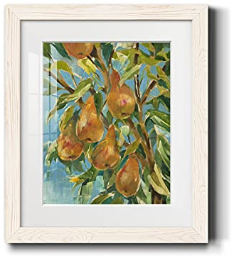 Renditions Gallery Wall Art, Kitchen Décor, Beach, Nautical, Bohemian, Country, White Framed Print with MatBoard and Acrylic Glass, in A PEAR Tree 17X20