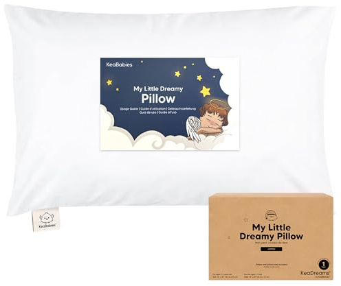 KeaBabies Cuscino per Bambini Piccoli con Federa, Jumbo - Morbidi Cuscini per Dormire in Cotone Organico - Lavabili in Lavatrice - Bambini Piccoli, Figli, Ragazzo, Ragazza (Soft White)