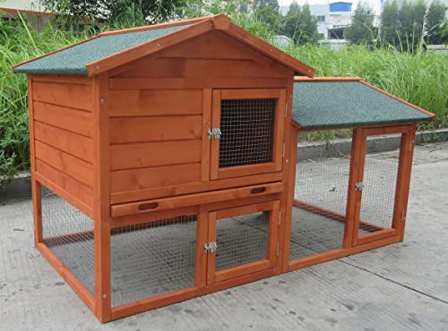 BUNNY BUSINESS Super Sized Lodge, Rabbit, Guinea Pig, Outdoor Hutch, Double Decker Rabbit Hutches DDP-2070 (SS LODGE HUTCH + COVER)