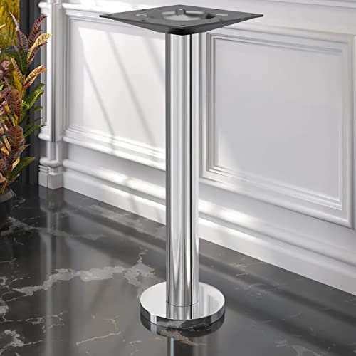 GGMMÖBEL Milan | Stehtischgestell | Edelstahl | Fuß: Ø 18 cm | Säule: 7,6 x 105 cm | Bodenmontage | Bodenplatte: Ø18cm | Rohr: Ø7,6cm | Gesamthöhe: 105cm | max: Ø80cm Tischplatte