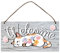 nbeads Panneau de Bienvenue en Bois, Chat Plaque Murale en Bois Suspendre Décoration de Ferme Rustique Décorations Porte D'Entrée avec Ficelle de Jute pour Décoration Murale D'Hôtel, 30x15 cm