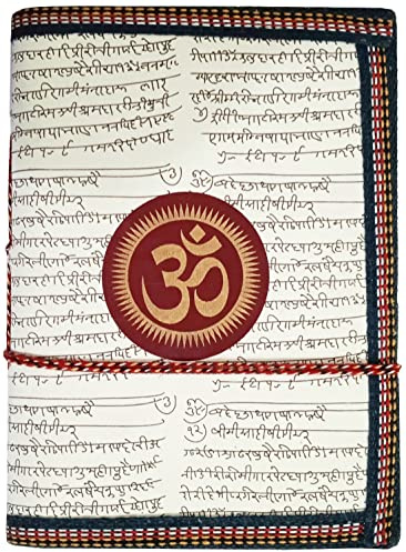 Purpledip Handgjord pappersdagbok 'Om, The Sound Of Vedas': vintage dagbok anteckningsbok, 8 tum (11489B)