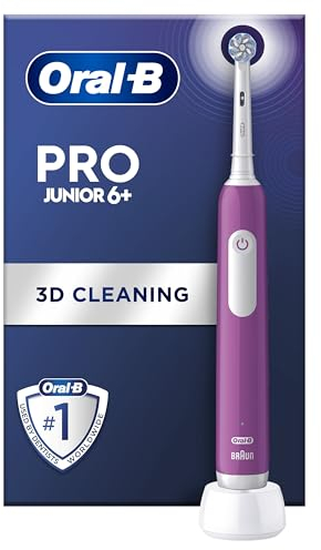 Oral-B Pro Junior Electric Toothbrush, 1 Purple Handle, 1 Toothbrush Head, Designed By Braun, For Ages 6+