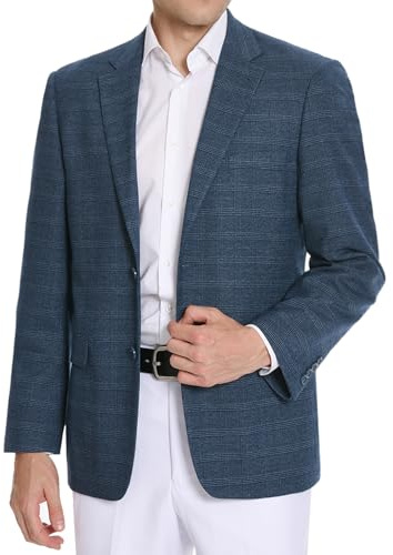 P&L Men's Houndstooth Sport Coat Classic Fit Stretch 2-Button Blazer