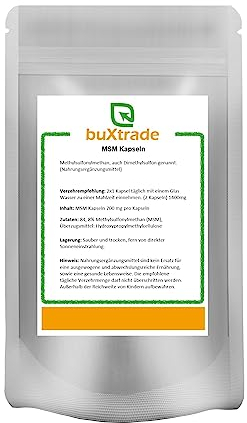 MSM Kapseln 1000 Stück | Methylsulfonylmethan | Nahrungsergänzungsmittel | Kapsel | 700 mg pro Kapseln | Buxtrade