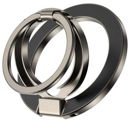 Magnetic Phone Ring Holder for MagSafe Dual-Side Magnetics, Removable Magsafe Phone Grip with Kickstand for Samsung Galaxy S26 S25 S24 Ultra Z Flip7 iPhone 17 16 Plus 15 Pro Max,Fit Magnetic Car Mount