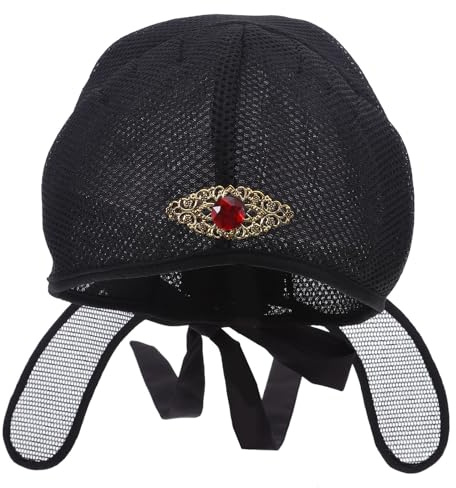 DIKACA Sombrero Tradicional Chino Ajuste Cómodo y Fácil de Combinar para Hombres Adultos Material de Malla y ABS Estilo Vintage Negro para Representaciones Teatrales y Fotografía