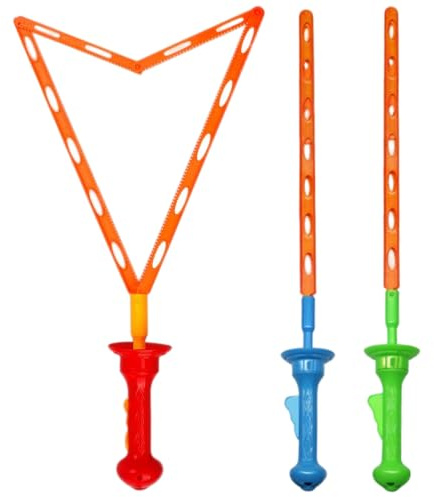 Juego de varitas de Burbujas de 3 uds, varitas de Burbujas Gigantes en Forma de Espada para niños, diseño Dual, Juguete para Fiestas al Aire Libre, 18 pulgadas/46 CM