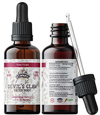 Devil's Claw Tincture Alcohol Free Organic Extract (Harpagophytum Procumbens) Herbal Supplement, Non-GMO in Cold-Pressed Organic Vegetable Glycerin, 700 mg, 2 oz (60 ml)