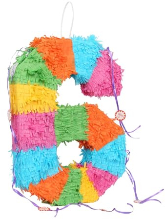 Fax Potato Number 6 Pop-Out Piñata Fillable Colorful Rainbow Pinata Lightweight Cardboard Party Decoration Pack Game Set for Birthdays, Anniversary