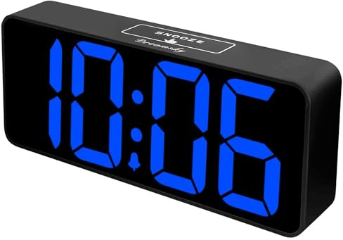DreamSky Large Digital Alarm Clock Big Numbers for Seniors & Visually Impaired, 9 Inches Electric Clocks for Bedroom, Jumbo Display Fully Dimmable Brightness, USB Ports, Adjustable Alarm Volume