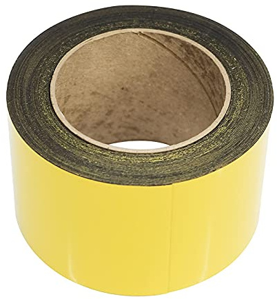 Yellow Magnetic Racking Tape 10m x 50mm - Wipeable Label Strip for Shelving, Warehouse & Inventory, Flexible, Cut-to-Size, Reusable
