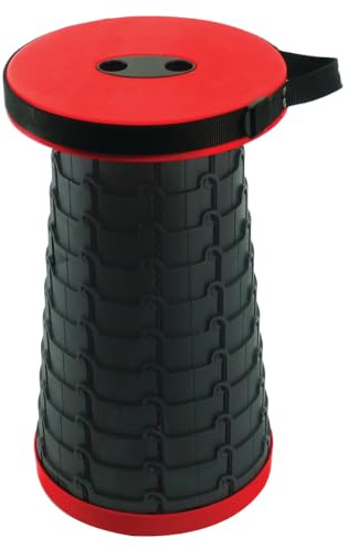 Amtech - Telescopic Outdoor Stool for Gardens, Camping, and Picnics, Lightweight and Portable, Suitable for Dry, Level, and Firm Ground, Wipe-Clean Nylon (45cm)