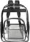 Teklemon Durchsichtiger Rucksack Plastik Klare Rucksack Transparent Wasserdichte Durchsichtig Strapazierfähige PVC-Buch-Tasche Clear Backpack für Schule, Beruf, Reisen, Sport (Groß, Schwarz)