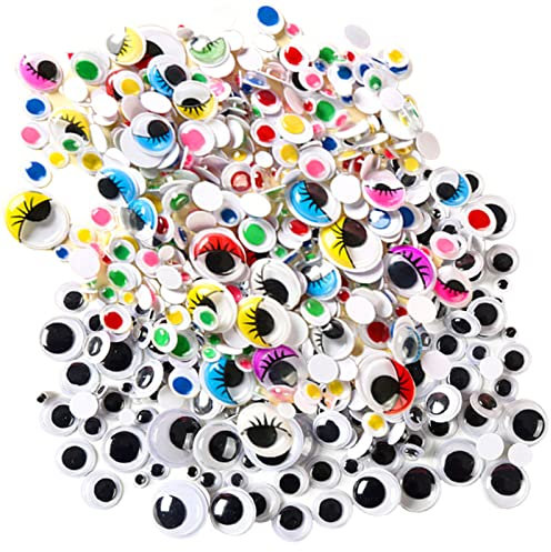 Occhi Fintidi Adesivi Colorati Occhi Neri Artigianali Wiggle Eyes Occhi di Plastica Per Scrapbooking Adesivi Per Occhi In Plastica Rotondi Con Occhi Mobili Colorati Per Fai da Te Giocattoli Accessori