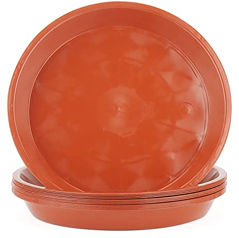 JAPCHET 30 Pack 25cm / 10inch Plant Pot Saucer, Red Plastic Plant Drip Trays, Flower Pot Saucer Trays for Garden,Indoor or Outdoor