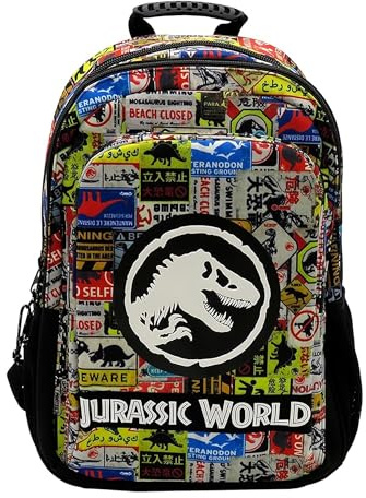 CYPBRANDS Sac à Dos Jurassic World Danger 43 cm Adaptable à Trolley 19, Noir, Estandar Unisexe pour Enfants