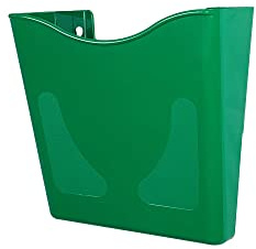 Deflecto A4 Wall Mounted Document & Leaflet Holder, Portrait Green | Green A4 wall rack keeps signs, brochures and letters tidy. No drill fixing, doubles as leaflet, menu and poster display.