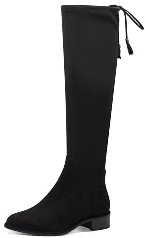 MARCO TOZZI Damen Hohe Stiefel mit Absatz Kniehoch Spitz, Schwarz (Black), 38 EU