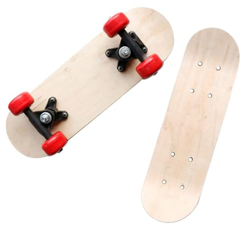 Amagogo Planche de Skateboard en Bois, Planche de Longboard Vierge, Accessoire de Skateboard pour garçons et Filles, 43 cm avec Roue