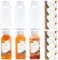 6 Stück 350ml Saftflaschen zum Befüllen, Wiederverwendbare PET Trinkflasche Plastik, Hohe Dichtigkeit Saftflaschen mit Deckeln, Plastikflasche mit 8 Aufklebern für Kühlschrank, Entsafter, Saft