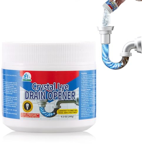 BELL BIRD Drain Opener,Powerful Unclogging,Crystal lye, Sodium hydroxide, Unclog drains, Bathroom sinks, Kitchen sinks, Shower pipes (1 PSC, Gram, 260)