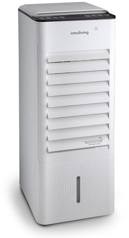 Innoliving Raffrescatore d’Aria Caldo/Freddo 7 Litri INN-508NEW, con Funzione Calore, Pannello Touch, Display Digitale, Telecomando, 3 Velocità, Oscillazione 140°, Serbatoio Removibile