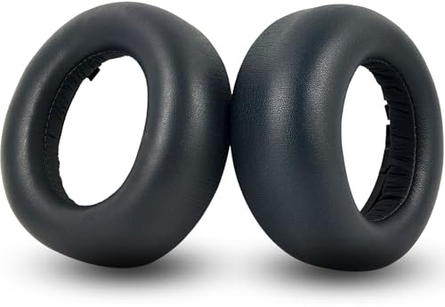 Cemobile Earpads Cushions Replacement for Playstation 5 Headset, Sony PlayStation 5 Pulse PS5 3D Wireless Headset Ear Pads Cushions (Black Protein Leather) with Noise Isolation Memory Foam