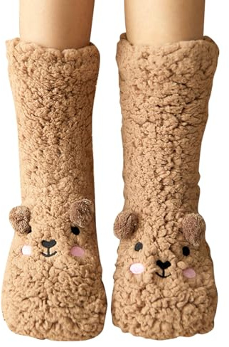 ZXTGBQ Calze Uomo Donna Invernali, Calze Antiscivolo Calzini a Pantofola, Calze Termiche Natalizie, Calzettoni Morbidi per Casa Regalo Natale