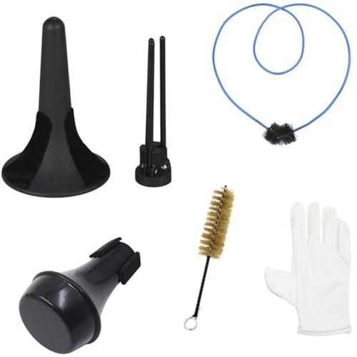 DECHOUS Kit di Pulizia per Tromba Supporto Pieghevole e Spazzole Multiuso Set Manutenzione Strumenti a Fiato Sordina e Guanti Accessori Professionali per Pulizia Cornetta e Saxophone