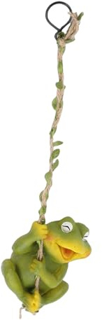 Wakects Estatua de Jardín de Rana de Resina, Decoración Colgante de árbol Lindo, 4,33x3,54x3,15 Pulgadas para Uso en Interiores y Exteriores