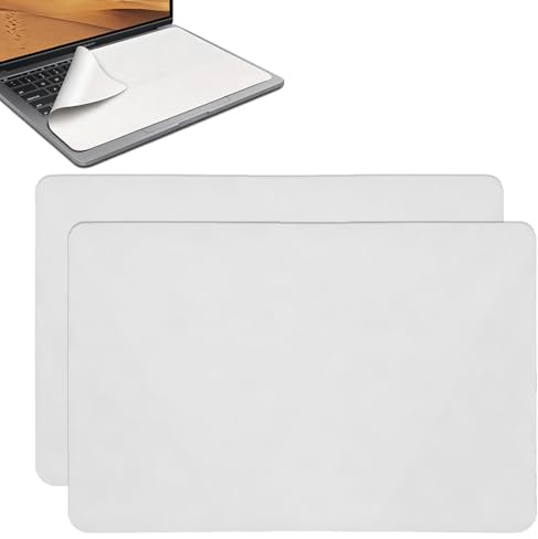 2 Protection D'Écran Et Clavier pour Macbook Pro 15-16 Pouces, Chiffon De Protection Microfibre 34 X 22,5 Cm pour Écran Et Clavier D’Ordinateur Portable, pour Macbook Pro, Dell XPS, HP Envy