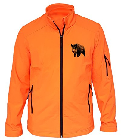 AtooDog Veste de Chasse en Softshell, Sanglier (186, Orange, XL, AV Manches, AV Manches)