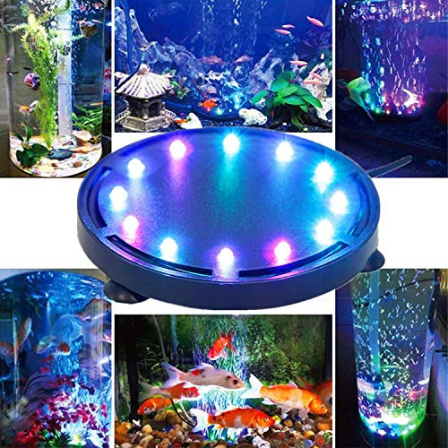 12LED Air Stone Fish Tank Led Air Stone Bubble Light, Fish Tank Decorative Colorful Lamps for Aquarium